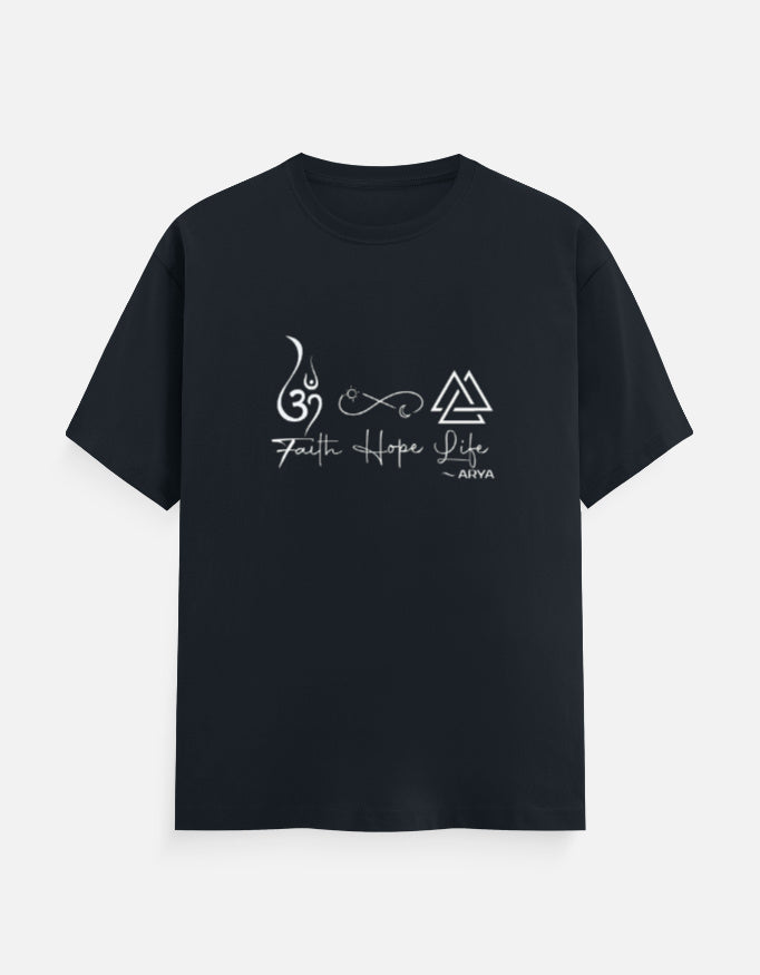 Arya Men's Ekaant: Faith, Hope & Life T shirt - Arya